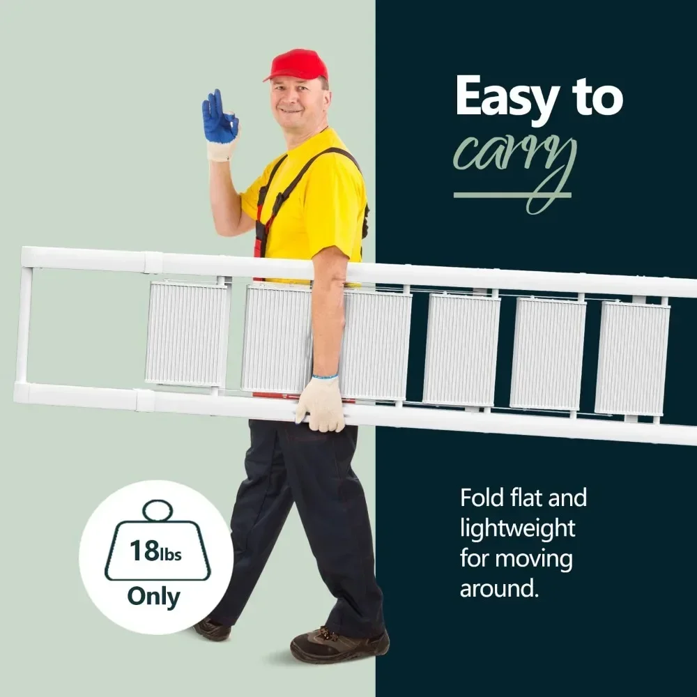 سلم ذو 6 درجات، سلالم خفيفة الوزن قابلة للطي مع دواسات واسعة، سلم نحيف للمساحات الضيقة، سلم طويل للسقف العالي مع