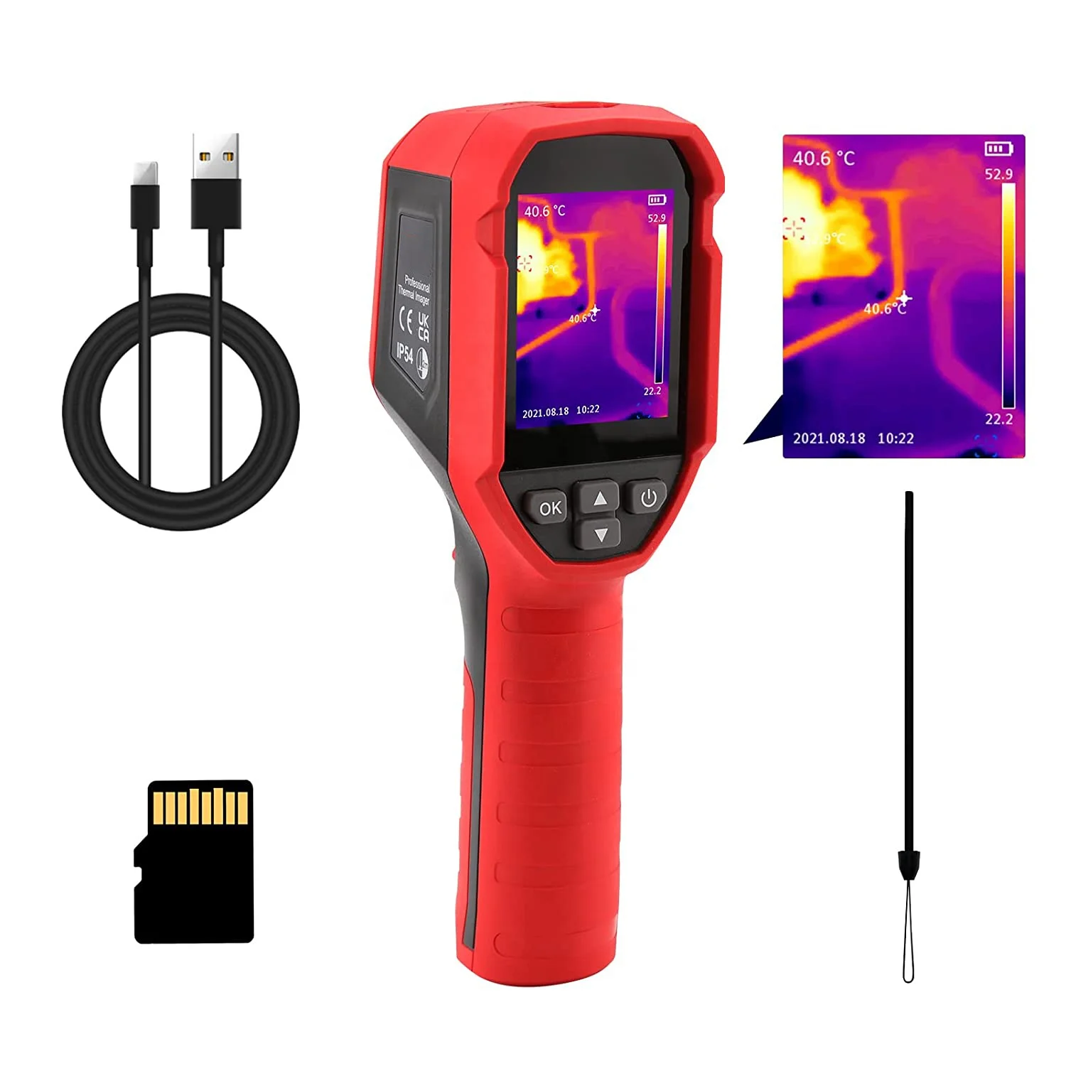 UTi120S 120x90 IR Resolution 10800 Pixels IP54 16GB MicroSD Rechargeable Handheld infrared scanner thermal imaging camera