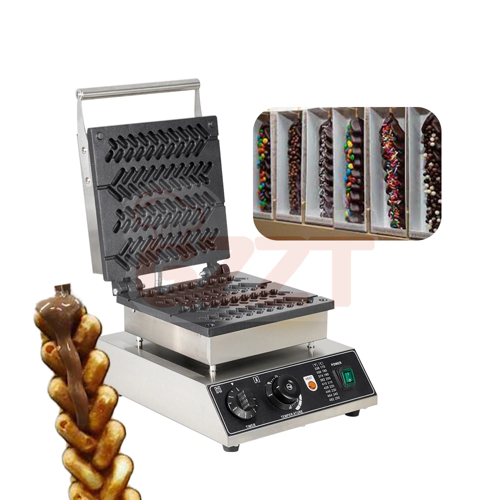 

2026, New model Electric 4 Pcs Lolly Braid Shape Waffle Stainless Steel Wheat Shape Waffle hine Bubble Cake Oven