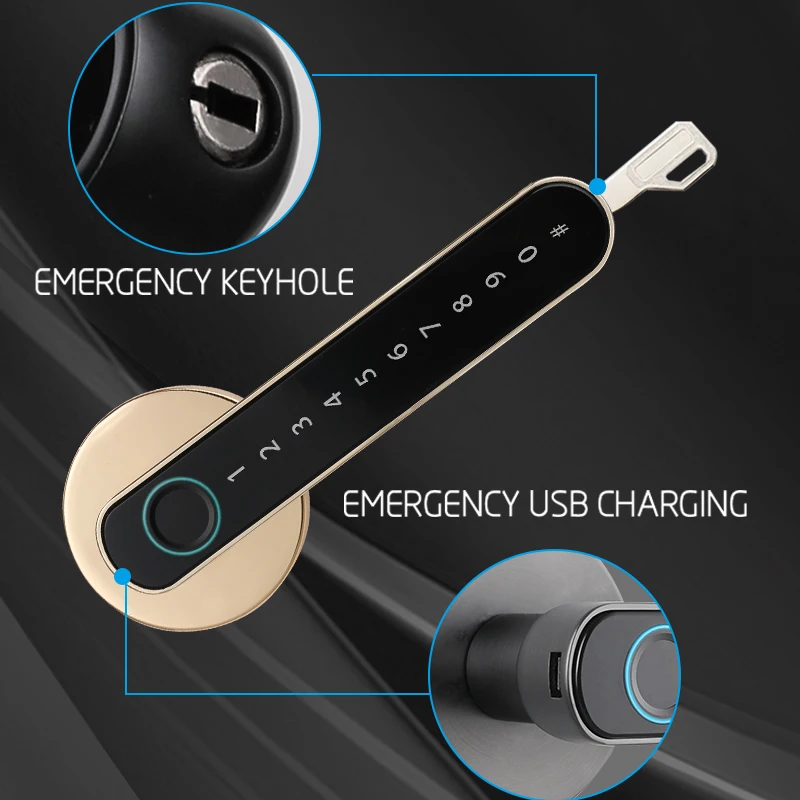 Imagem -02 - Nova Tuya Biométrica Impressão Digital Inteligente Fechadura da Porta Senha Eletrônica Fechadura Digital Keyless Maçanetas da Porta de Entrada Bloqueio para o Quarto Casa