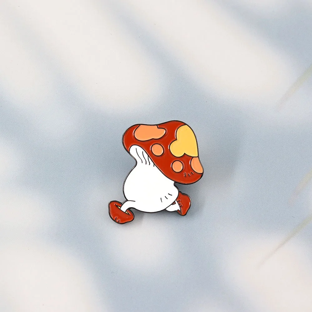 Walking Mushroom Badge Delicious In Dungeon Enamel Pin Cute Low Level Monster Badge Comic Fans Collectible Accessories