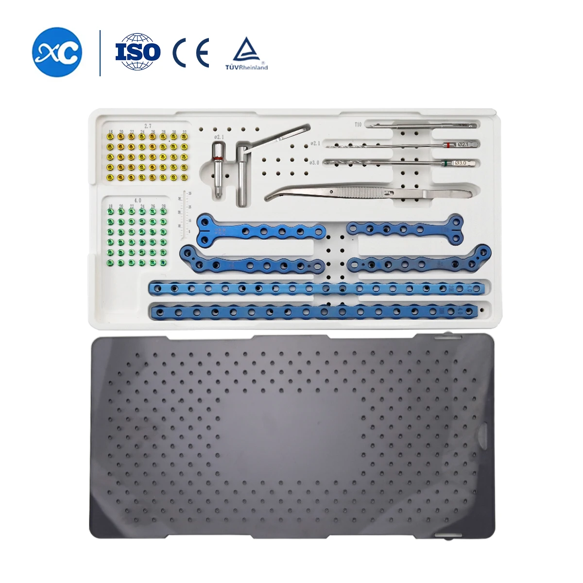 XC Medico High Quality Advanced Locking Plate Series 2.4/3.2/4.0 Veterinary Plate And Screws ALPS Instrument Set