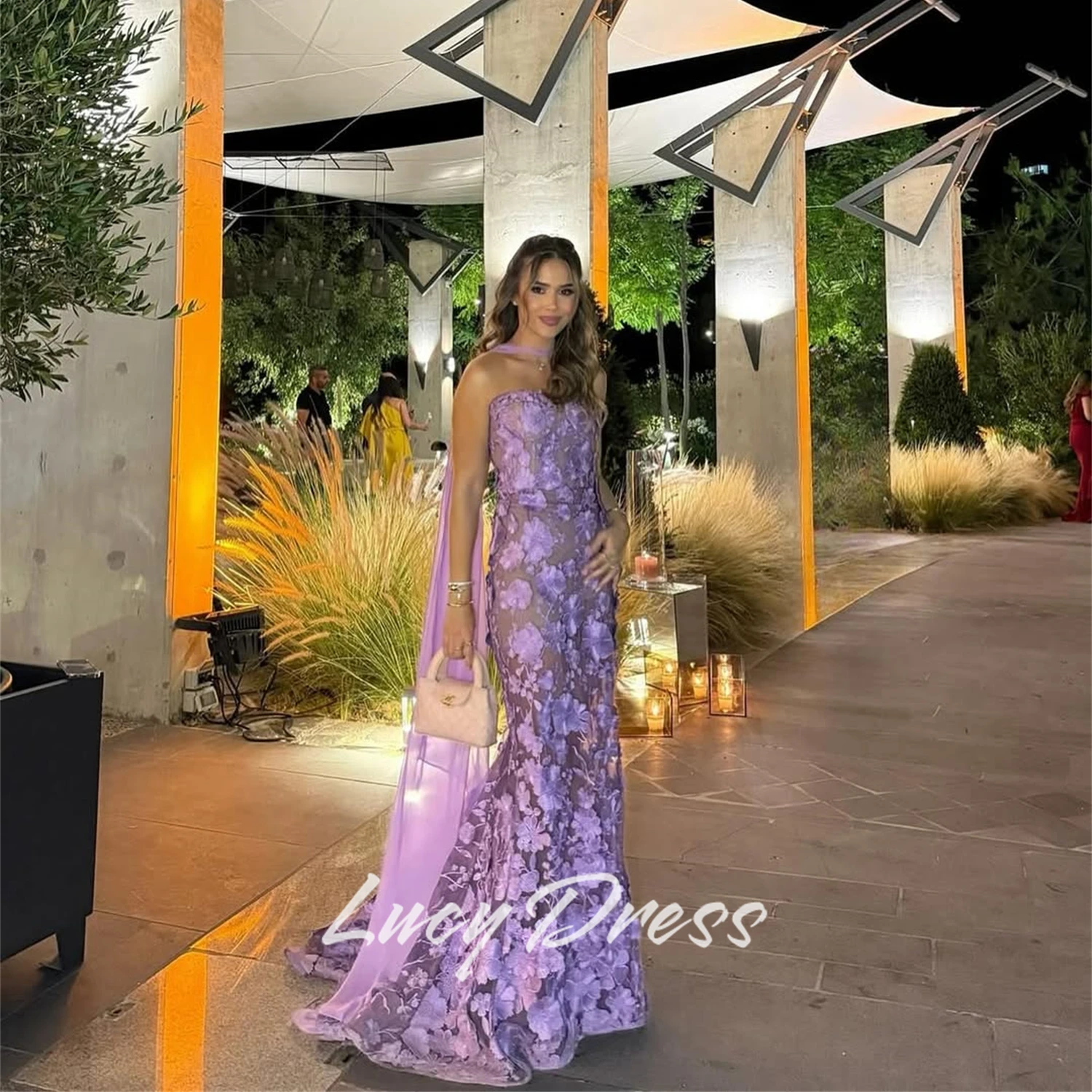 

Lucy Customized Special Occasion Dress Luxury Evening Dress 2025 Sharon Happy Evening Dresses Flower Fabric Mermaid Prom Dresses