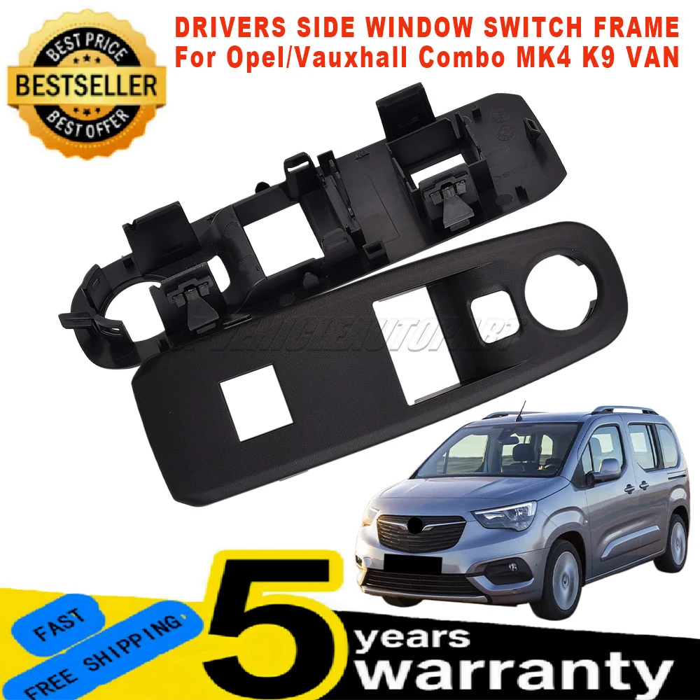 

ABS New For Opel/Vauxhall Combo MK4 K9 VAN 1 Pc Drivers Side Window Button Switch Frame Black Easy Installation car accessories