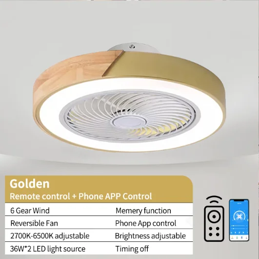 Slimme Plafondventilatoren Met Licht Voor Woonkamer Eetkamer Bladen Omkeerbaar 6 Snelheden 52Cm Ventilatoren Verlichting 110V/220V