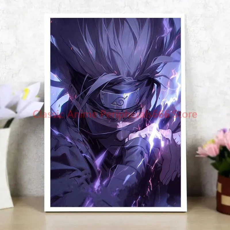 Naruto entrada pendurado pintura anime naruto sasuke kakashi sala de estar decoração pintura quarto das crianças cabeceira mural masculino