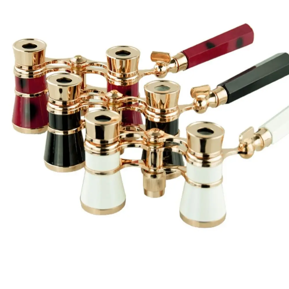 

Lightweight Optical BK9 Opera Glasses Vintage Compact Pocket Binoculars 3X Adjustable Handle Musical Concert Telescope Women