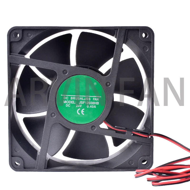 Grande Ventilador do Inversor do Volume de Ar, Duas Linhas Duplo Ball Bearing Fan, JSF12038HB, 12038, 120x120x38mm, 120mm, 24V, 0.45A