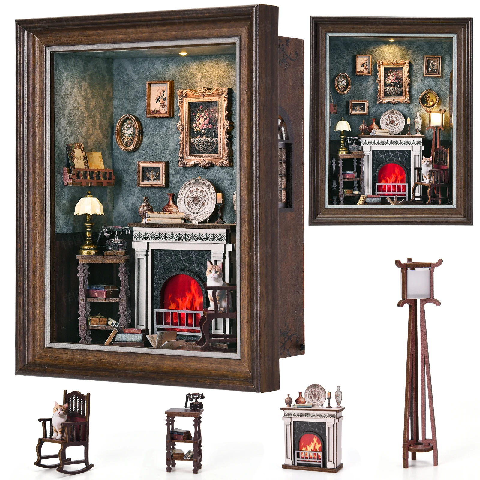 

DIY Book Nook Bookshop Kit фото миниатюрный деревянный кукольный домик со светлой книжной полкой вставка 3D декор-головоломка для подарка Сова книжный магазин