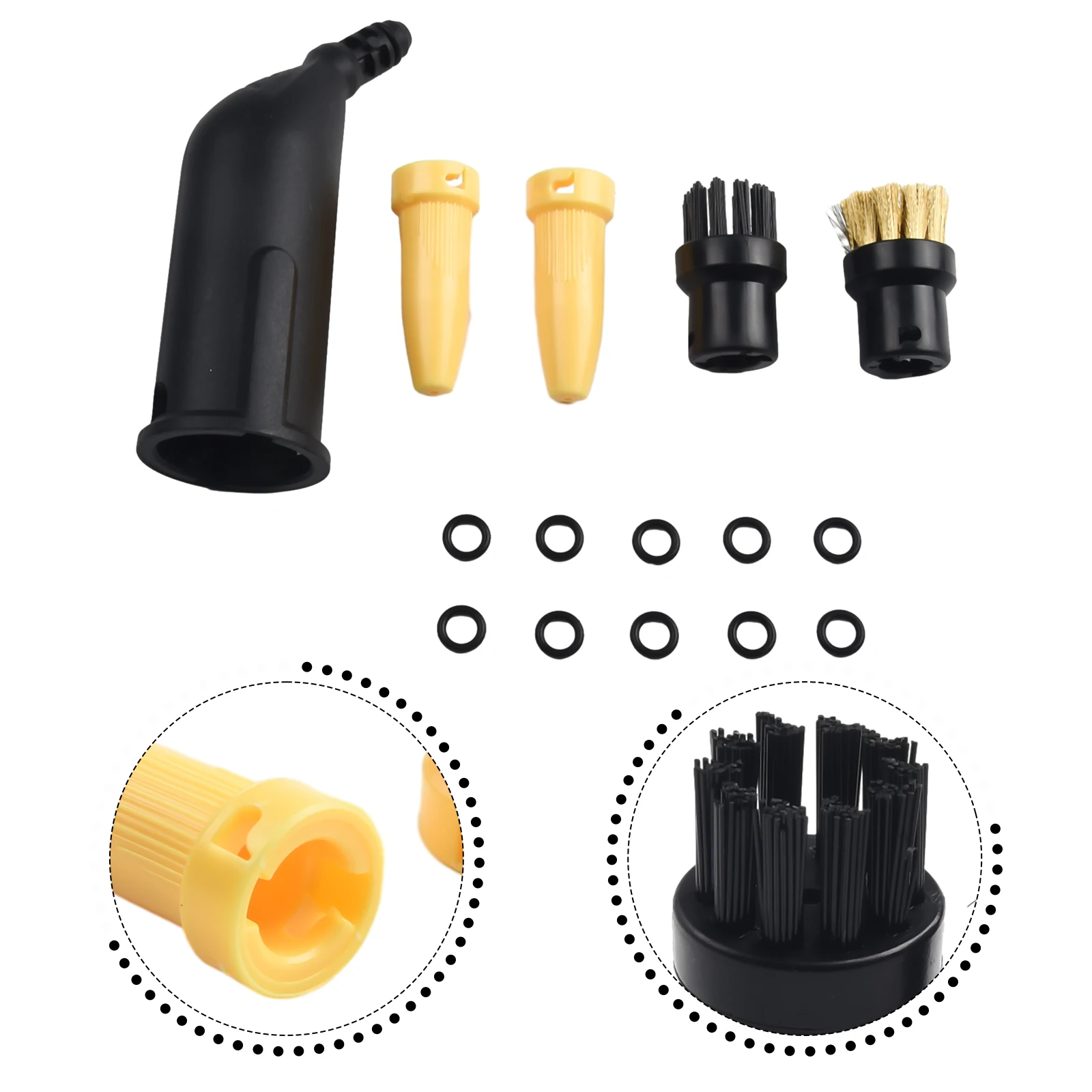 Steam Cleaner Head Brush Nozzle Kit With Sealing Rings For Karcher For Sc2 For Sc3 For Sc4 SC5 Deep Clean Tiles Fabric Furniture