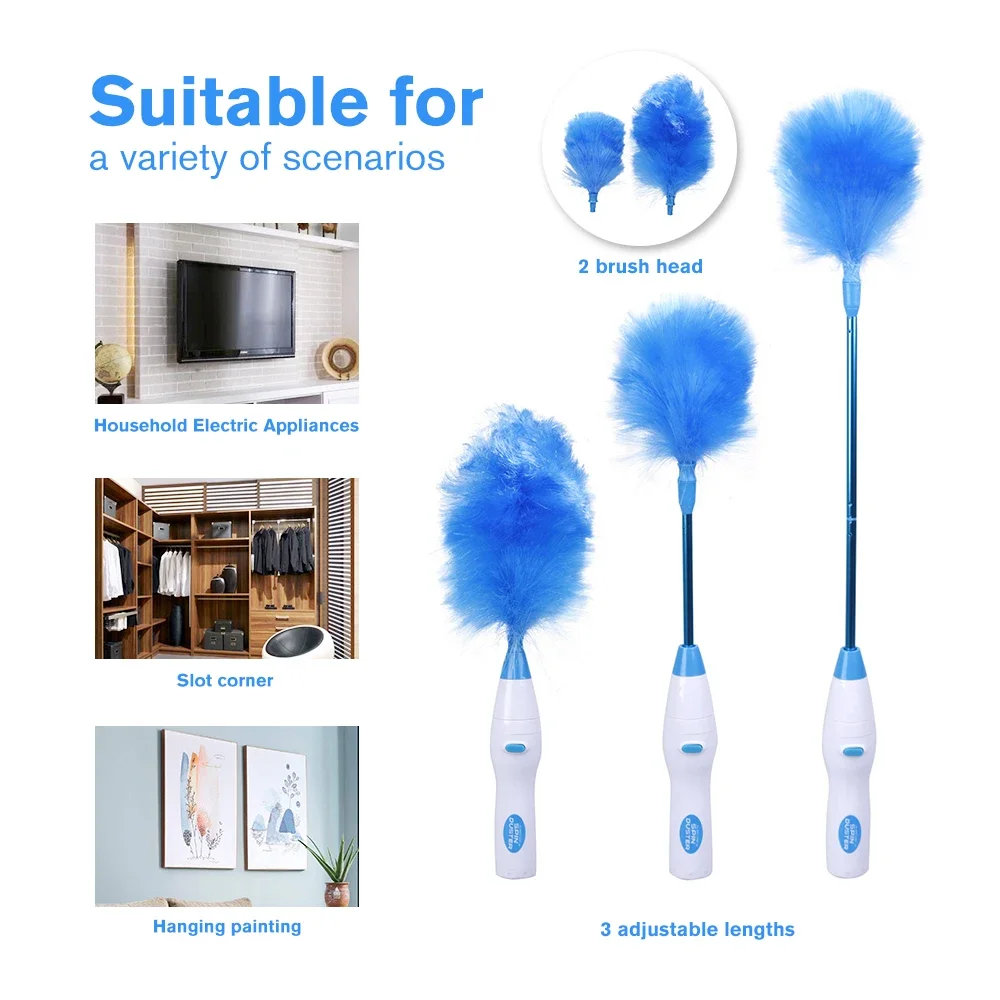 180° Electric Dust Collector/Brush, Electric Dust Feather Duster, Adjustable, Furniture Window Bookshelf Cleaning