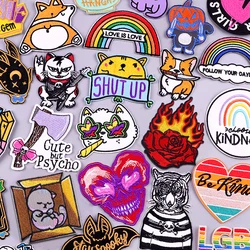 Funny Animals Embroidered Patches For Clothing Thermoadhesive Patches Cartoon Patch DIY Iron On Patch On Clothes DIY Heart Badge