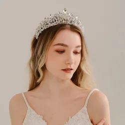 Luxurious Crystal Noble Queen's Crown Classic Heavy Bridal Wedding Jewelry Hair Accessories Baroque Rhinestone Crown For Women