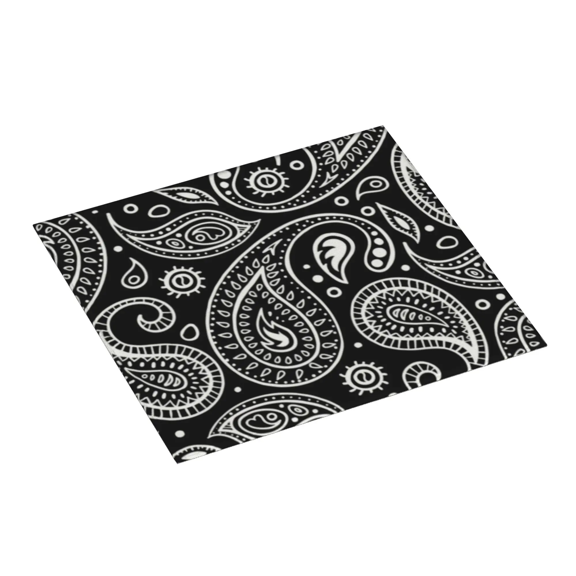 Drying Mat For Kitchen Bandana Paisley Pattern Water Absorbent Waterproof Reusable  On Slip Kitchen Counter Protector Mat