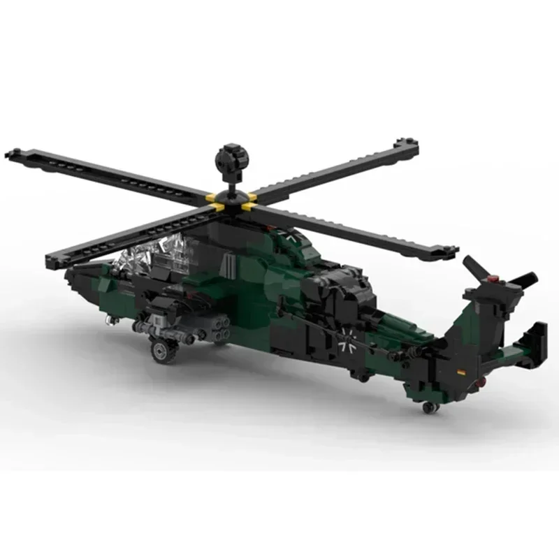 Military Aircraft Model Moc Building Bricks Eurocopter EC665 Tiger Fighter Technology Blocks Gift Christmas Toy DIY Set Assembly