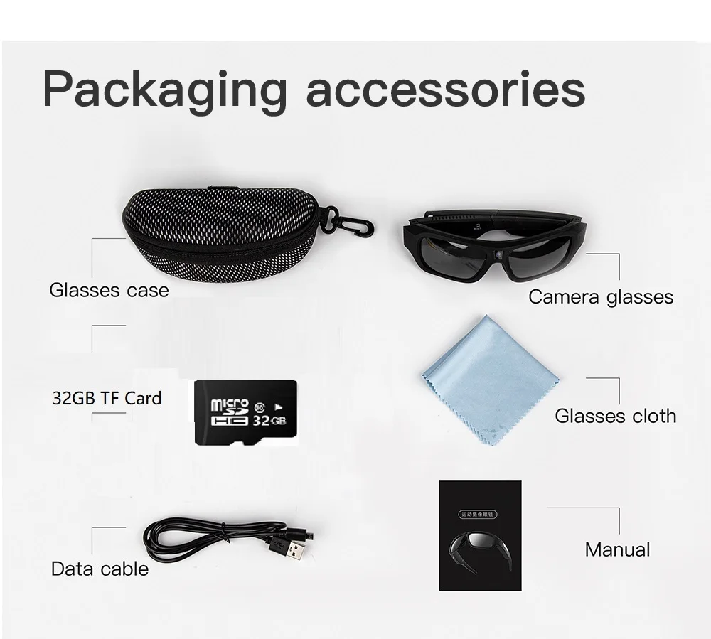 4K HD Glasses Camera Video Driving Record Cycling Video Smart Glasses With Eyewear Camcorder For Outdoor Mini Camera