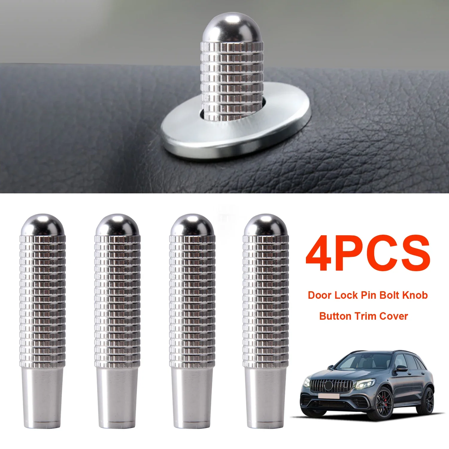 Car Door Lock Pin Bolt Knob Button Trim Cover For Mercedes Benz A Cla Gla Class C117 X156 C W205 E W212 W213 Glc X253 Glk