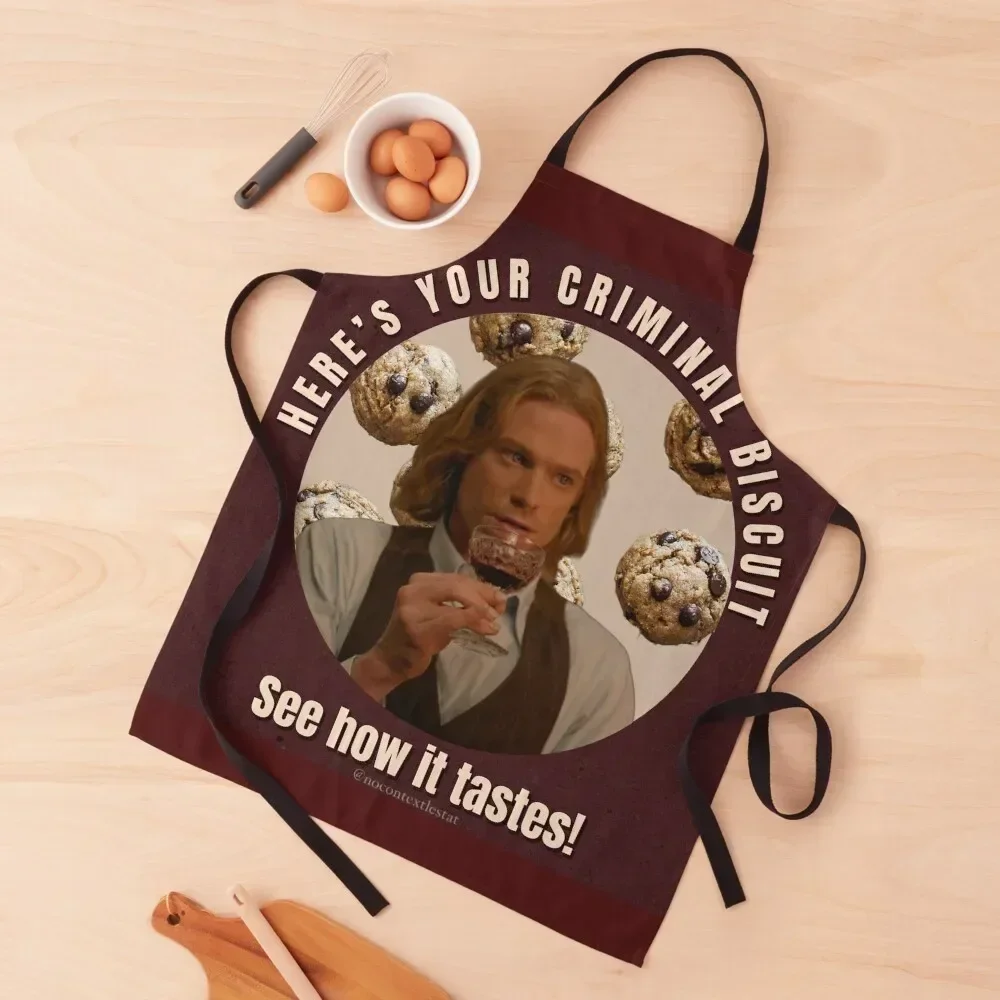 Lestat - Criminal Biscuit Quote Apron Things For Kitchen Kitchen Apras Man restaurant accessories Apron