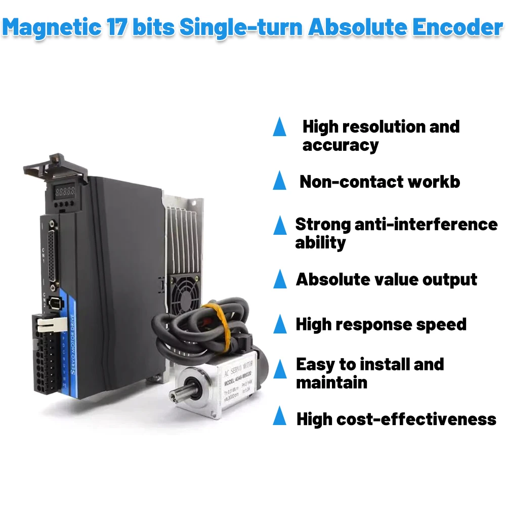 Servomotor Driver Kit Magnetische 17Bit Absolute 0.1KW-1.5KW EtherCAT CANopen Encoder AC Servo 750W 1KW 40/60/80/110/130mm Flens
