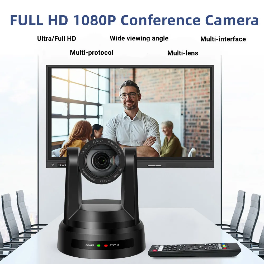 NDI POE Conference PTZ Camera 1080P AI Tracking 60fps 12/20/30X Optical Zoom HDMI SDI LAN USB Church Live Stream Meet Training