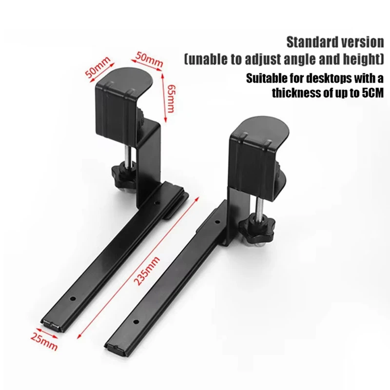 Staffa di estensione per tastiera senza punzonatura Rack sotto il tavolo Supporto per prolunga Vassoio per cassetto Supporto da tavolo Binario di scorrimento regolabile