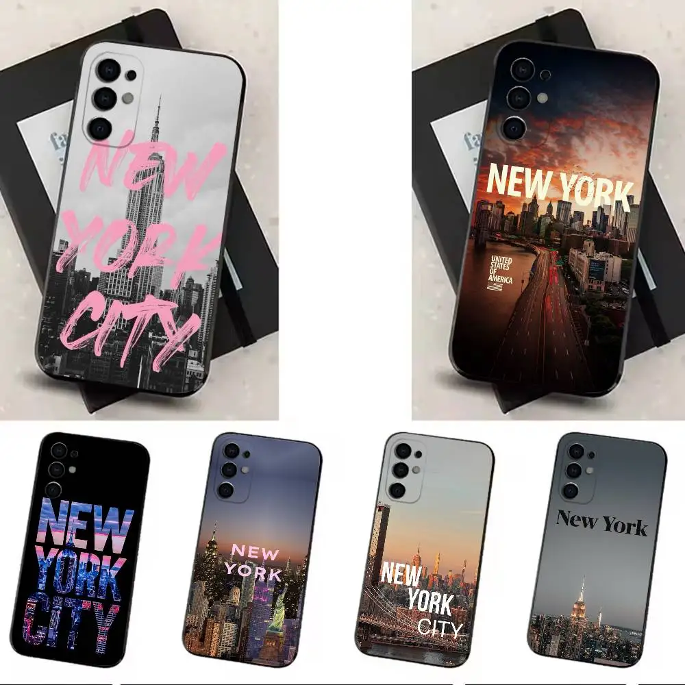 

NYC new york city phone Case For Samsung S25,24,21,22,23,30,Ultra,20,Plus,Fe,Lite,Note Black Soft Cover
