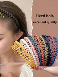 9 women's headbands Candy color headband with teeth non-slip headband broken hair Simple everything to go out to take a bath