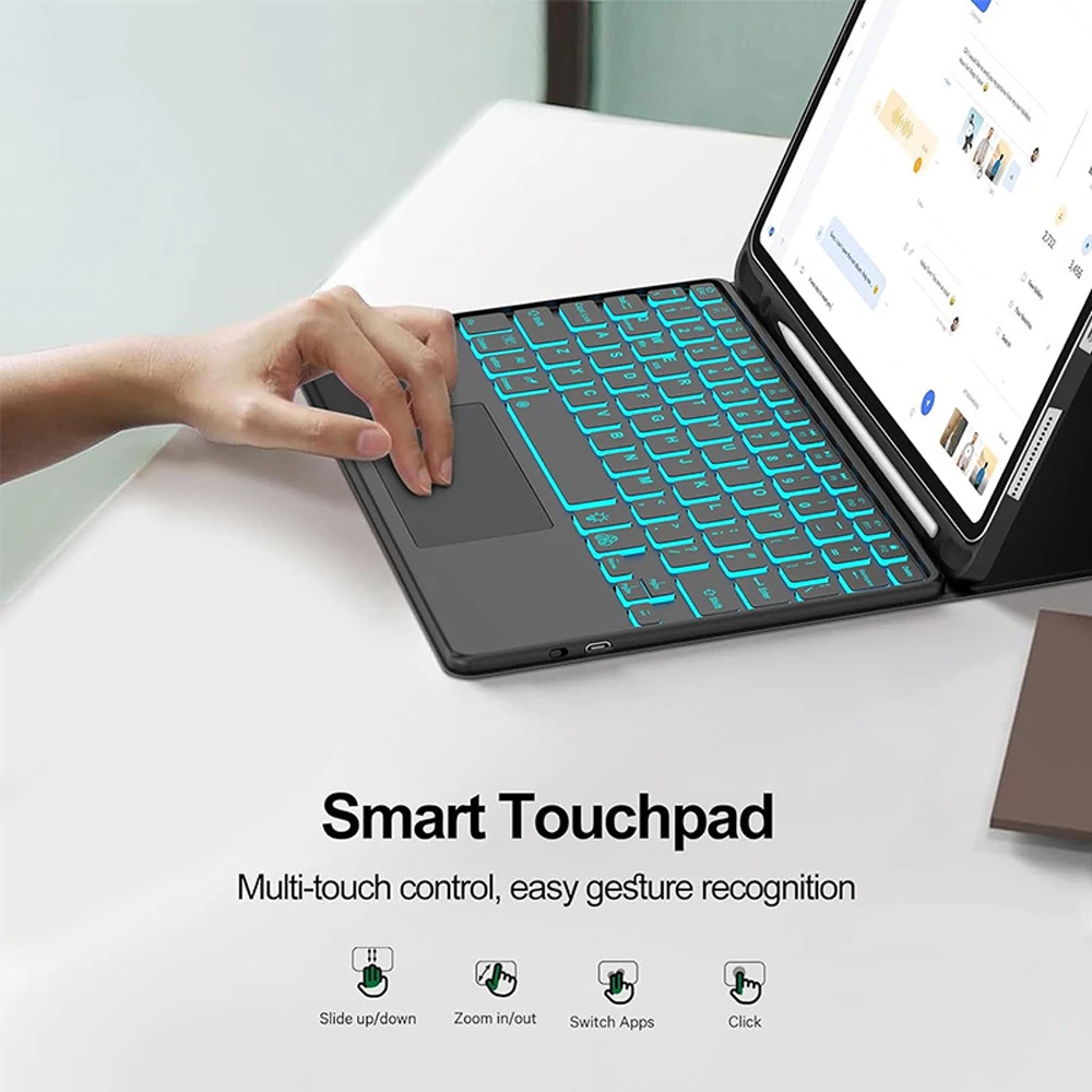 Tablet Case For Samsung Galaxy Tab S10 FE Plus 13.1inch Keyboard Cover For Galaxy Tab S10 FE Plus 13.1-inch (SM-X620/X626B)