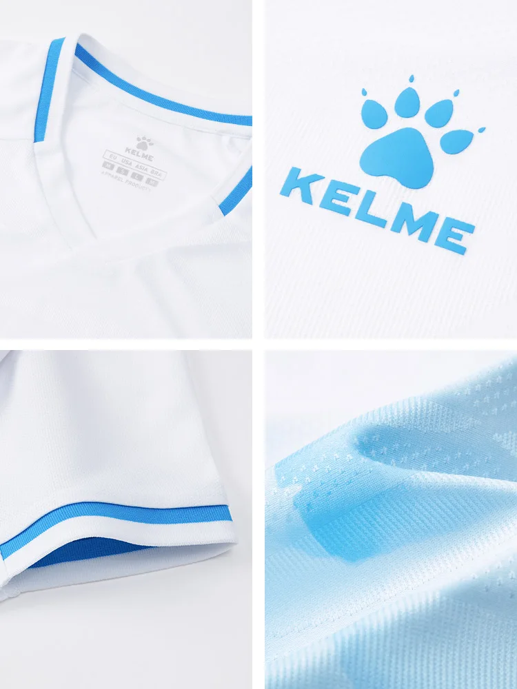 Kelme Soccer Short Sleeve Men Training Shirt New V-neck Football Top Running Sports Basketball Breathable Quick Drying T-shirt