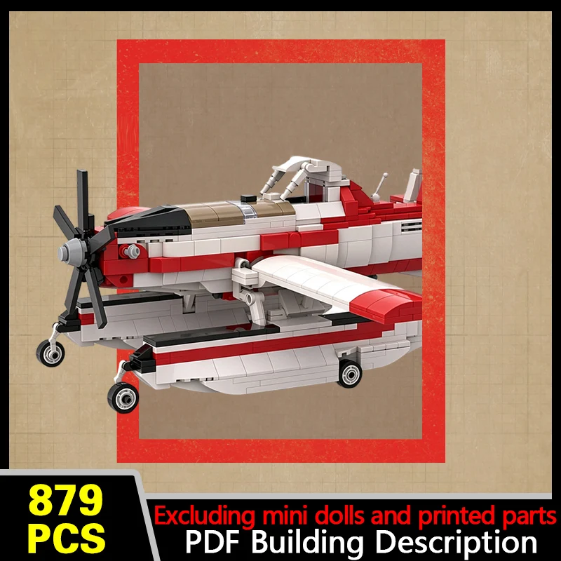 AT-802F Fire-Fighting Aircraft Model MOC Building Bricks War Equipment Modular Technology Gifts Holiday Assemble Toys Suit