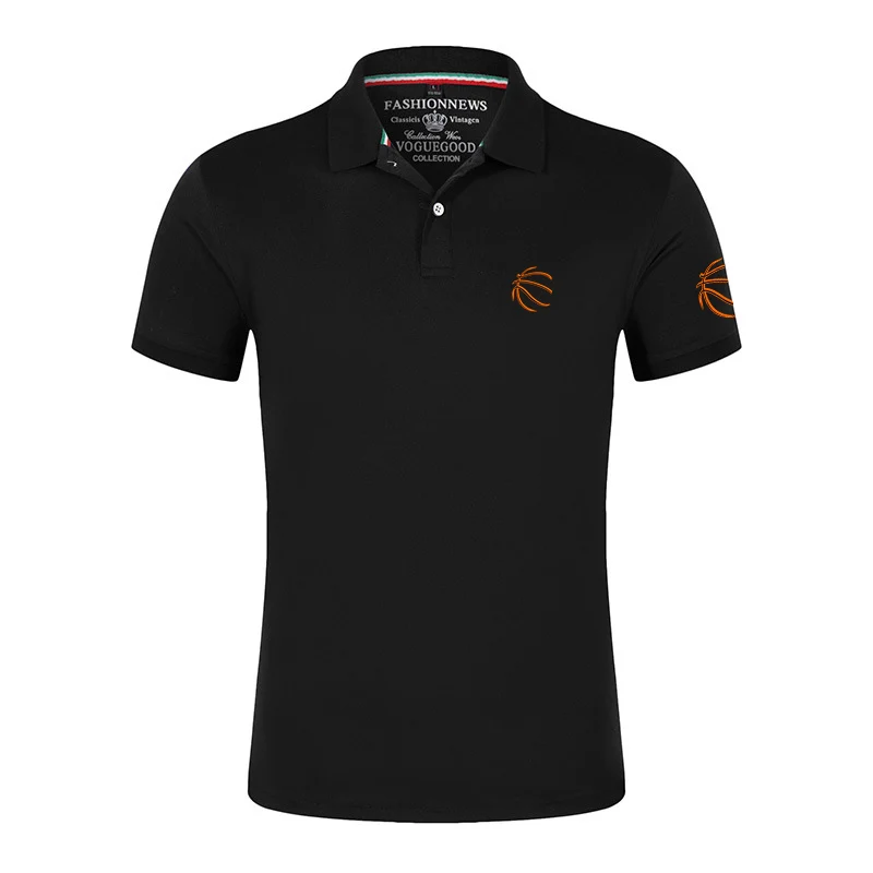 

Basketball pattern Printing 2025 Men's New Summer Regular Polos Sports Fashion Casual Lapel Streetwear Short Sleeves Tops