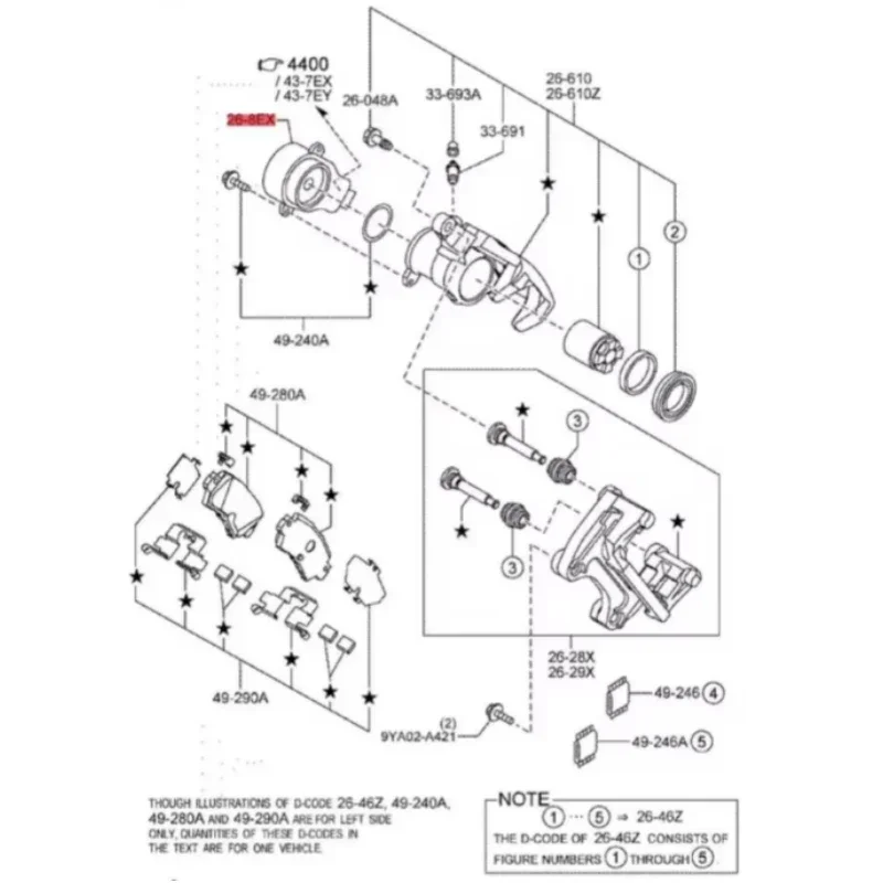 Electronic Handbrake Rear Brake Motor Enhanced Gear Actuator For Mazda CX-5 CX5 CX-8 CX-9 CX9 KA0G268EXA