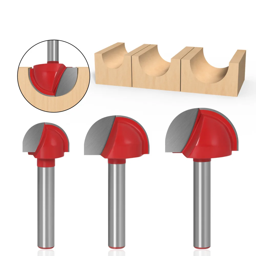 

6 Shank Round Bottom Lace Milling Cutter Woodworking Half Round Relief Knife Ball Head Engraving Machine Ball Cutter