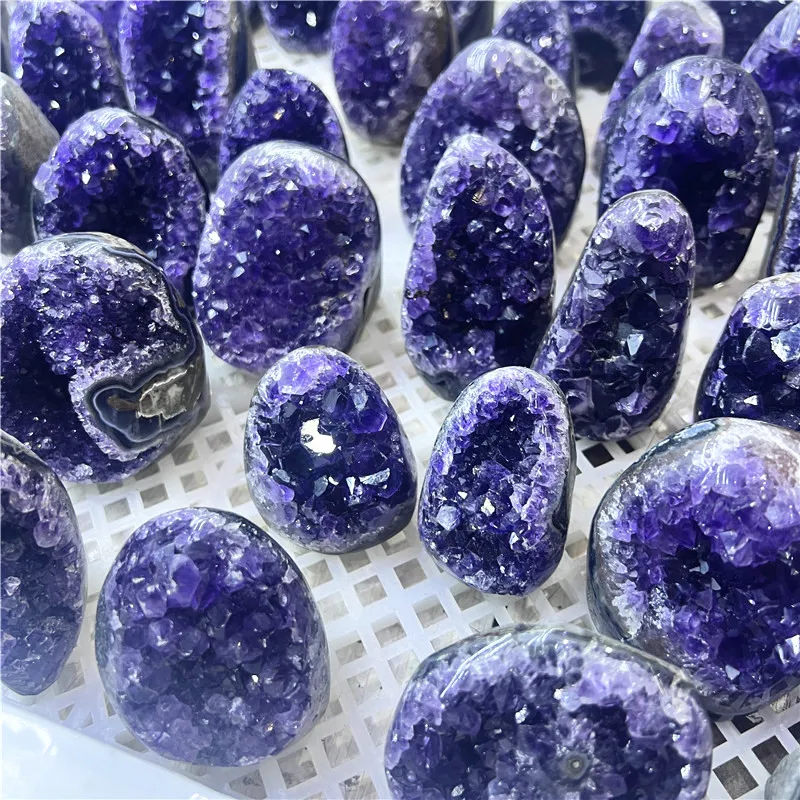 Wholesale Price Amethyst Cluster Ornament Small Natural Dark Purple Amethyst Crystal For Healing