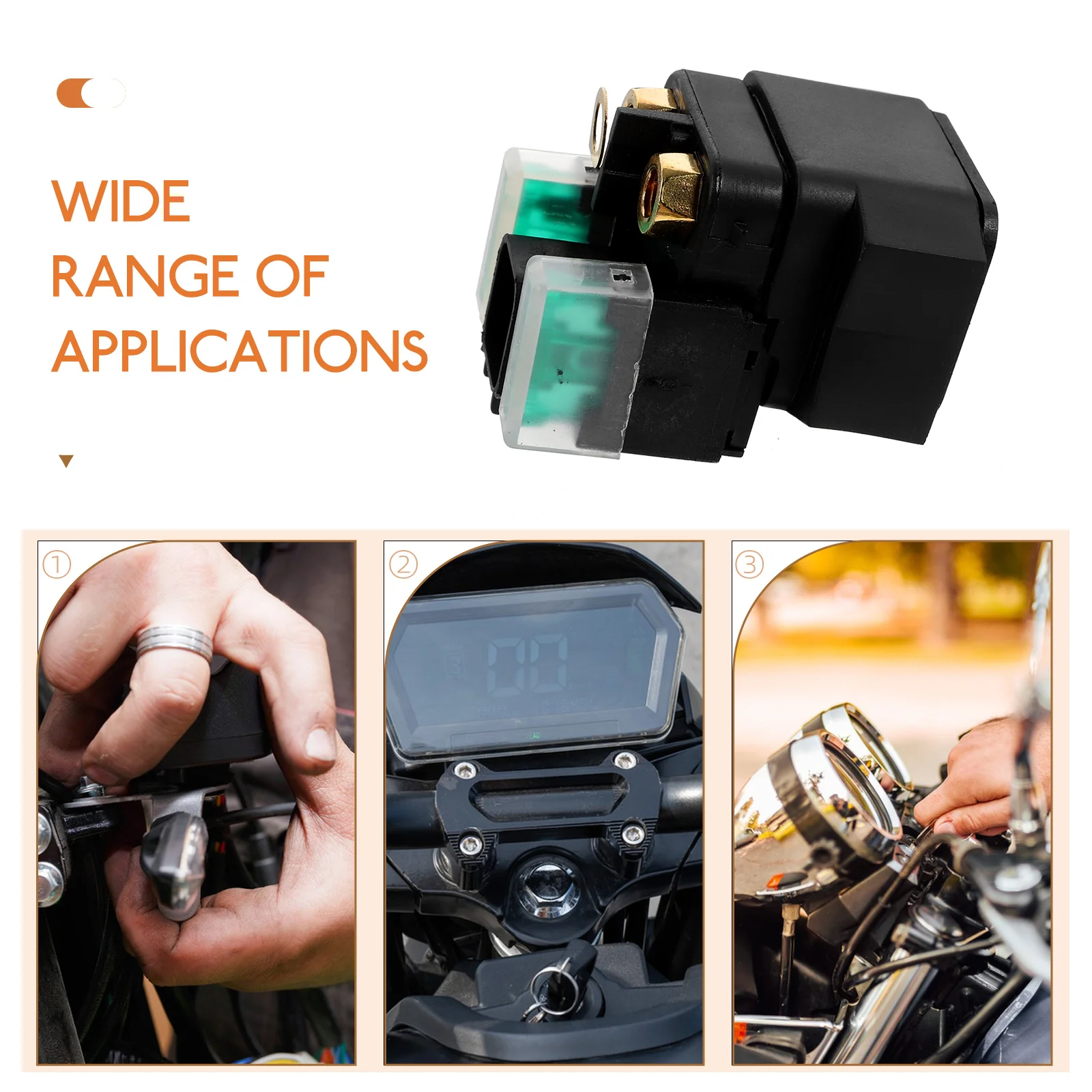 

Motorcycle Starter Solenoid Valve Relay Electric Plastic Durable Materials Reliable Starting Process Perfect Fit Easy