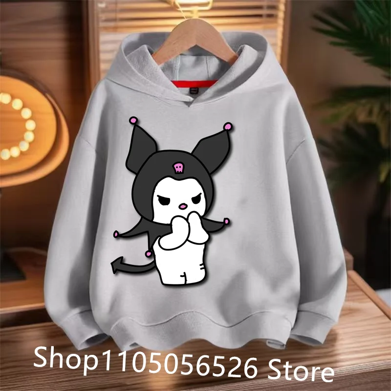 

2025 кавайная толстовка с капюшоном «Hello Kitty», детская одежда, одежда для девочек, модная одежда для маленьких мальчиков, осенняя теплая толстовка, детские топы