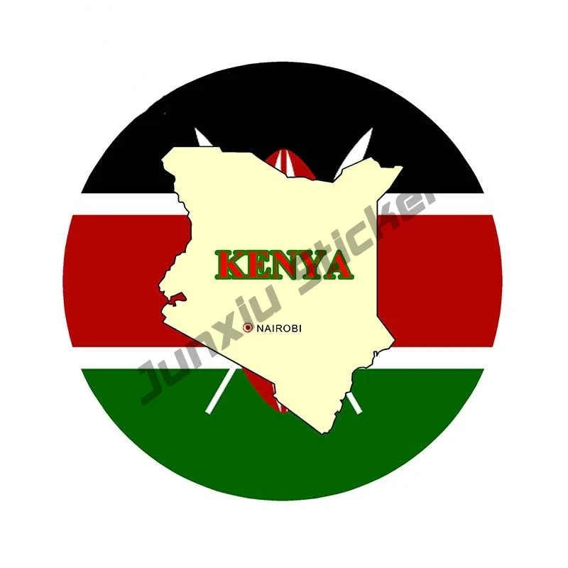 Kenya Vinyl Car Decal Kenya Coat of Arms Kenyan Sticker Waterproof Car Decal Bumper Rear Windshield Car Decor Accesorios KK13cm