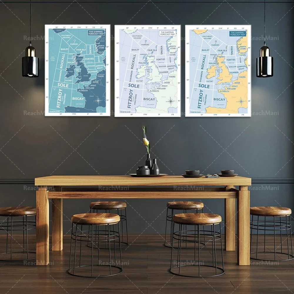 Shipping Forecast Area Print Map Print Souvenir Decorative Canvas Print Poster Wall Art Poster Canvas Room Decor