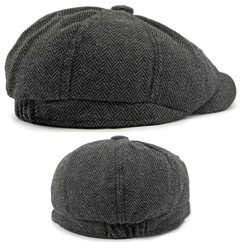 男性と女性のためのnewsboy octagonal Hat、ツイルフラットキャップ、ハリボーンキャップ、調整可能なカビーberet、ソリッドグリーン、レッド、英国スタイル