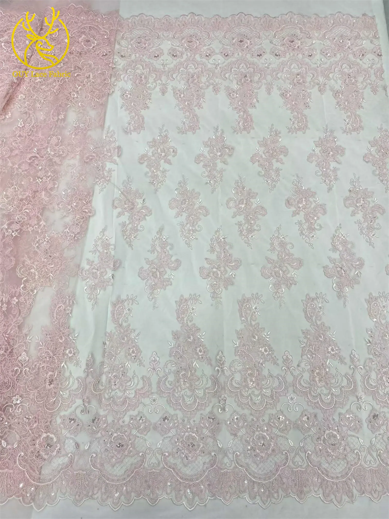 Neuer Stil Pailletten Perlen Stickerei Tüll Spitze Hochwertiger Französischer Netzstoff für 2026 Nigerianisches Braut-Abendkleid Nähen – Detail 13