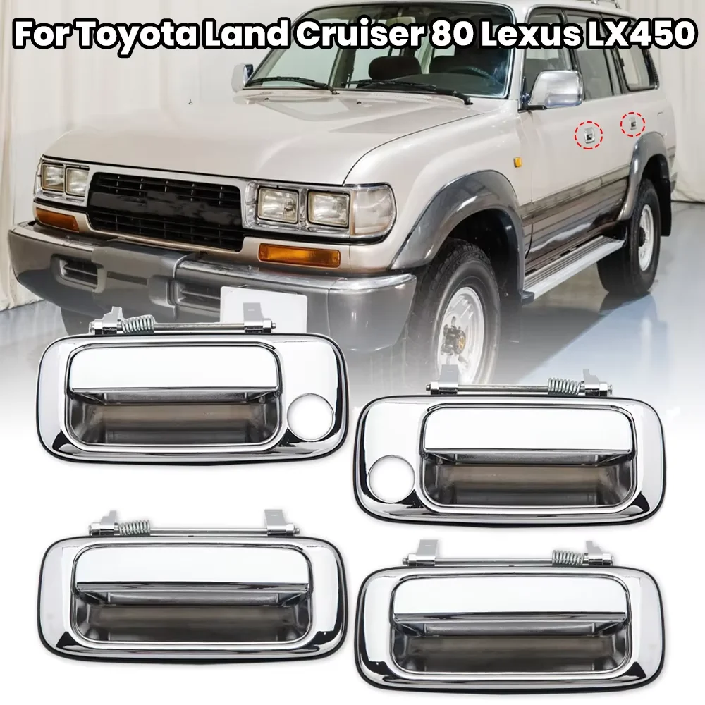 

4Pc Door Outside Handle for Toyota Land Cruiser 80 LC80 FZJ80 4500 1990 -1998 For Lexus LX450 ABS 69220-60010 69210-60020
