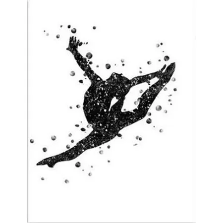 Plakat z akwarelowym nadrukiem gimnastyki, grafika gimnastyczna, piękny plakat dekoracyjny do pokoju dziewczynki/salonu