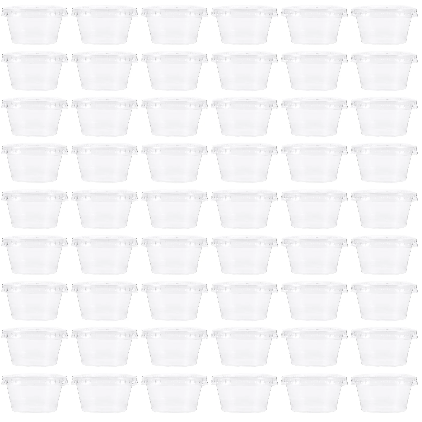 

100pcs Disposable Sauce Cups With Lids Ketchup Condiments Sauces Dressings Containers For Parties Banquets Restaurants Stackable