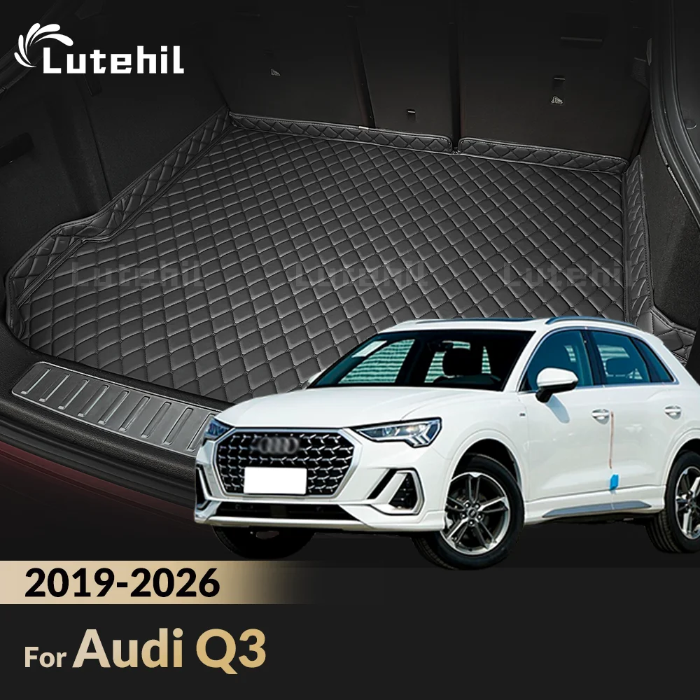 

For Audi Q3 2019-2026 2025 24 23 22 21 20 Lutehil Car Trunk Mat Rear Cargo Cover Carpet Pad Interior Accessories