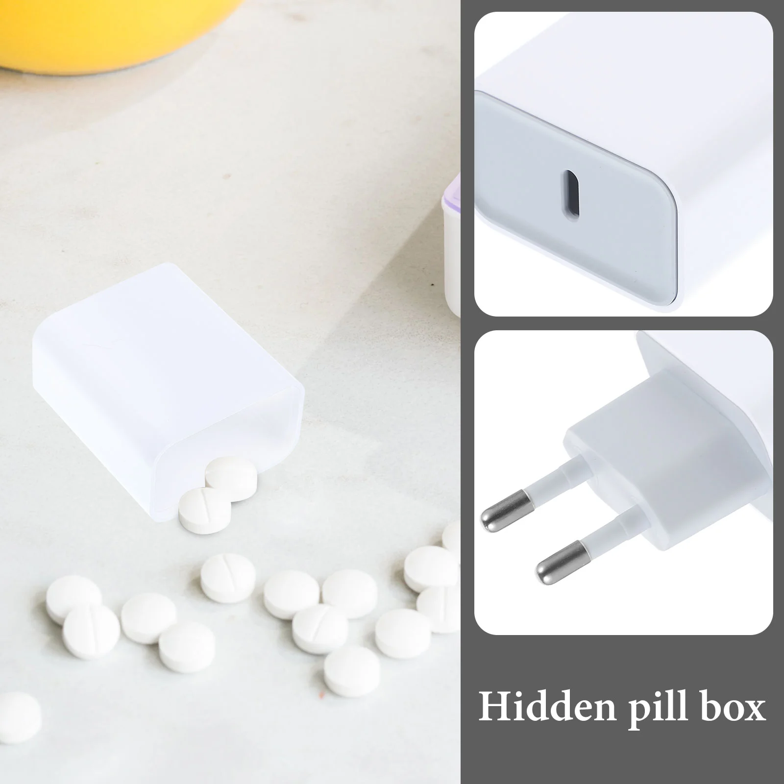 Plug Hidden Storage Box Organizer Safe Accessories Concealer White Decor Hiding Places for Valuables Travel Child