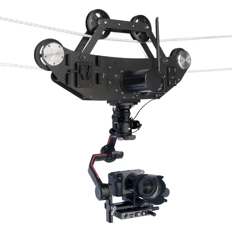 The FlyingKitty Latest Large-scale Games Cablecam System FM12 for Video Campaign with Camera Remote Control