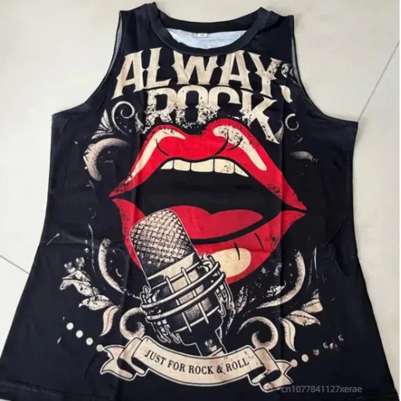 Tenue de danse de rue pour femmes, Camisole sans manches, gilet imprimé musique Rock, col rond, décontracté, polyvalent, Style Simple, nouvelle collection été