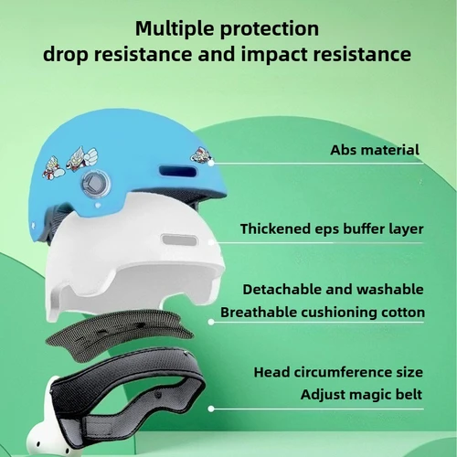 Imagen 2 del producto Casco de montar para niños, aspecto Adorable ajustable, ultraligero, absorbente de golpes, ABS, monopatín para niños pequeños, casco de seguridad para bicicleta para chico