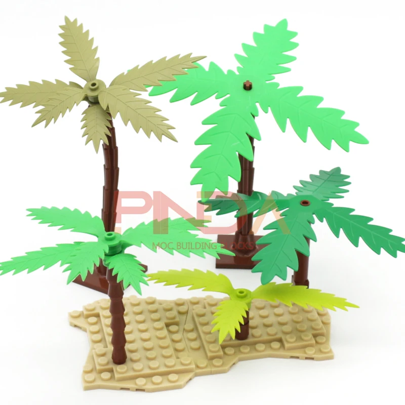 ตัวต่อ MOC 2 ชุด 43888 บล็อกตัวต่อสีเขียวทหาร ต้นไม้ ดอกไม้ หญ้า ของเล่น DIY สำหรับเด็ก ของขวัญวันเกิดเด็ก