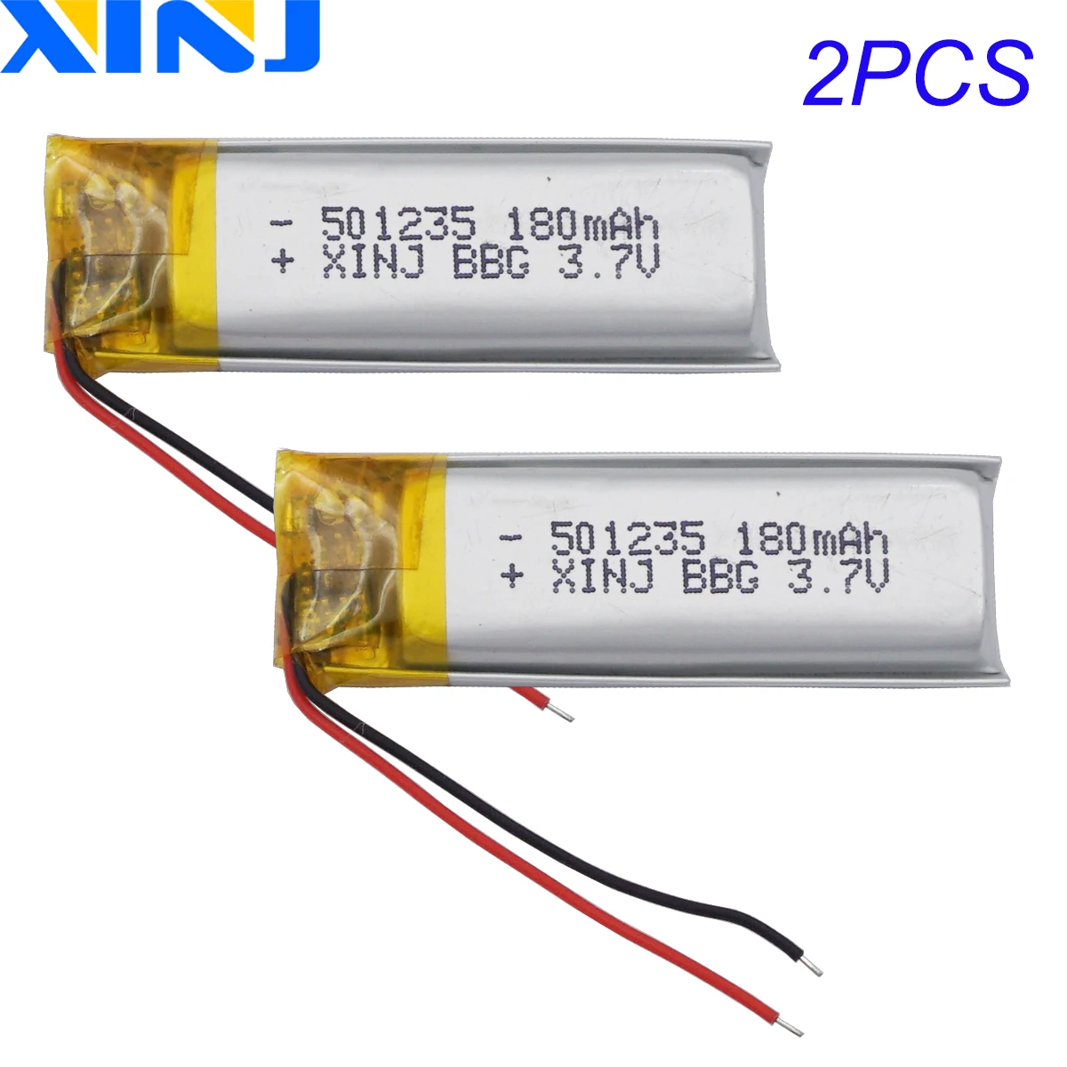 2pcs 3.7V 180mAh 0.666Wh Rechargeable Li Lithium-ion Battery 501235 Repair Bluetooth Speaker GPS MP3 Sat Nav Driving Recorder